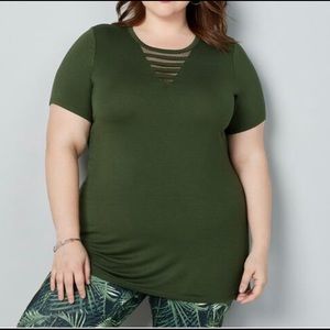 Plus size S/S mesh insert tunic sz 18/20